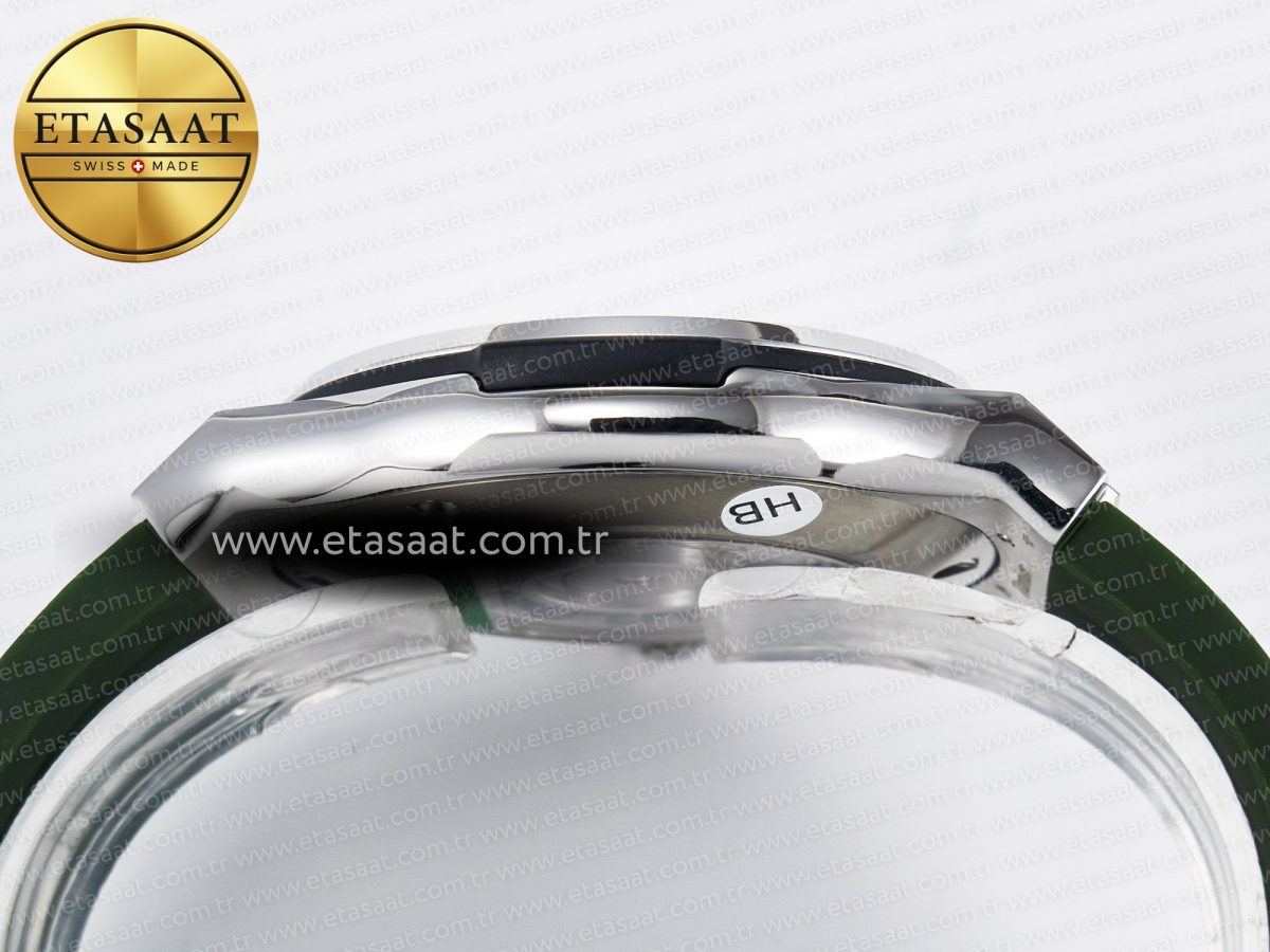 Hublot Classic Fusion Bang 42mm HBF 1:1 Best Edition Green Dial Diamonds Bezel on Green Rubber Strap A2892 - Görsel 14