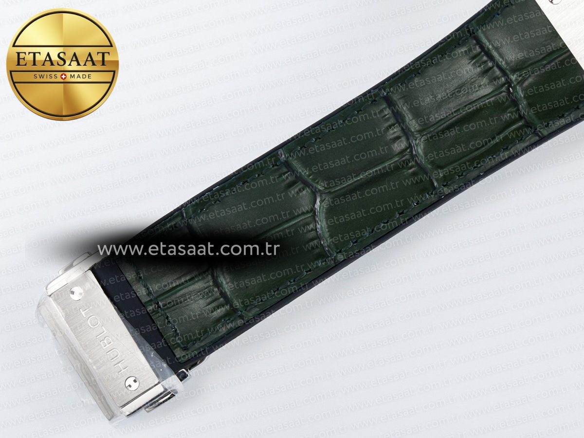 Hublot Classic Fusion Bang 42mm HBF 1:1 Best Edition Green Dial on Green Leather Strap A2892 - Görsel 22