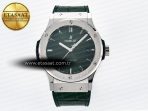 Hublot Classic Fusion Bang 42mm HBF 1:1 Best Edition Green Dial on Green Leather Strap A2892 - Görsel 3