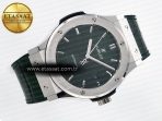 Hublot Classic Fusion Bang 42mm HBF 1:1 Best Edition Green Dial on Green Leather Strap A2892 - Görsel 8