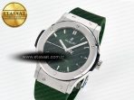 Hublot Classic Fusion Bang 42mm HBF 1:1 Best Edition Green Dial on Green Rubber Strap A2892 - Görsel 2