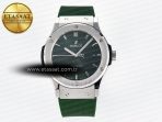 Hublot Classic Fusion Bang 42mm HBF 1:1 Best Edition Green Dial on Green Rubber Strap A2892 - Görsel 3