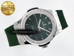 Hublot Classic Fusion Bang 42mm HBF 1:1 Best Edition Green Dial on Green Rubber Strap A2892 - Görsel 8
