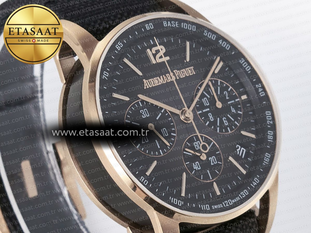 Audemars Piguet Code 11.59 Chrono 26393 RG APPF Best Edition Gray Dial on Black Nylon Strap A4401 - Görsel 5