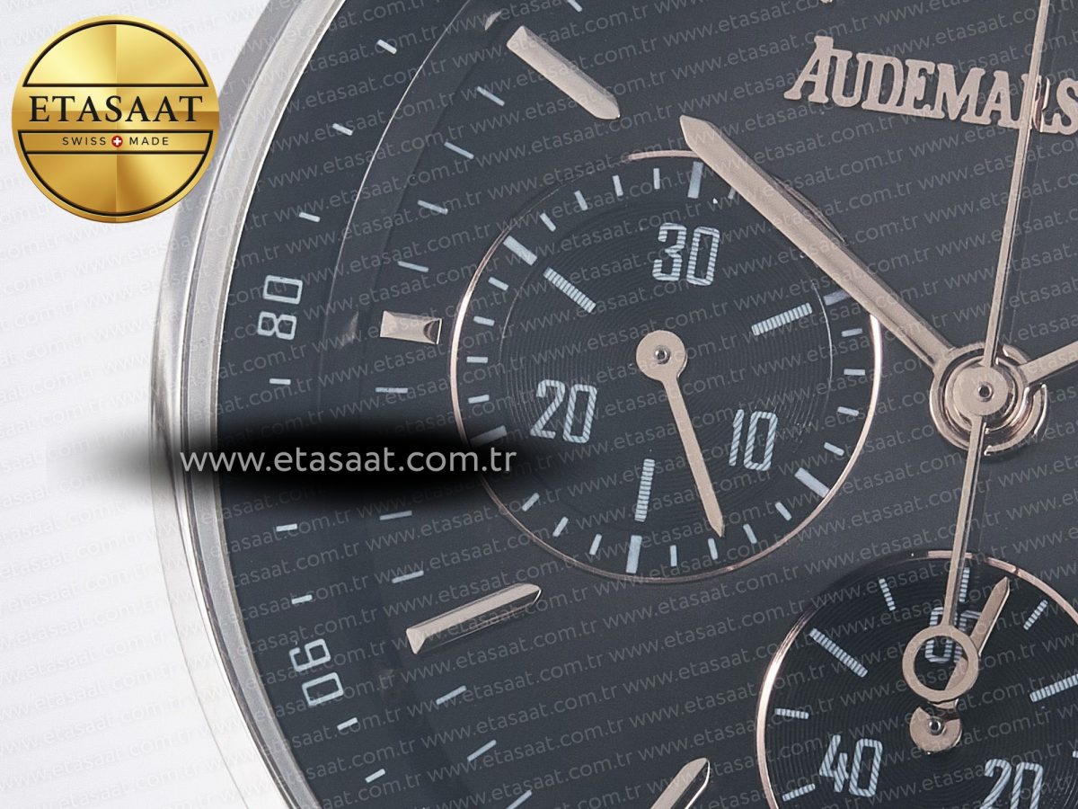 Audemars Piguet Code 11.59 Chrono 26393 SS APPF Best Edition Gray/RG Dial on Black Nylon Strap A4401 - Görsel 10
