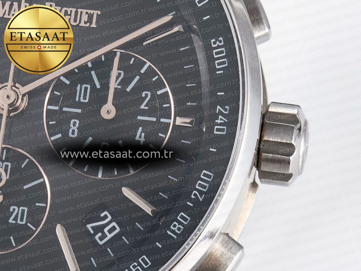 Audemars Piguet Code 11.59 Chrono 26393 SS APPF Best Edition Gray/RG Dial on Black Nylon Strap A4401 - Görsel 12