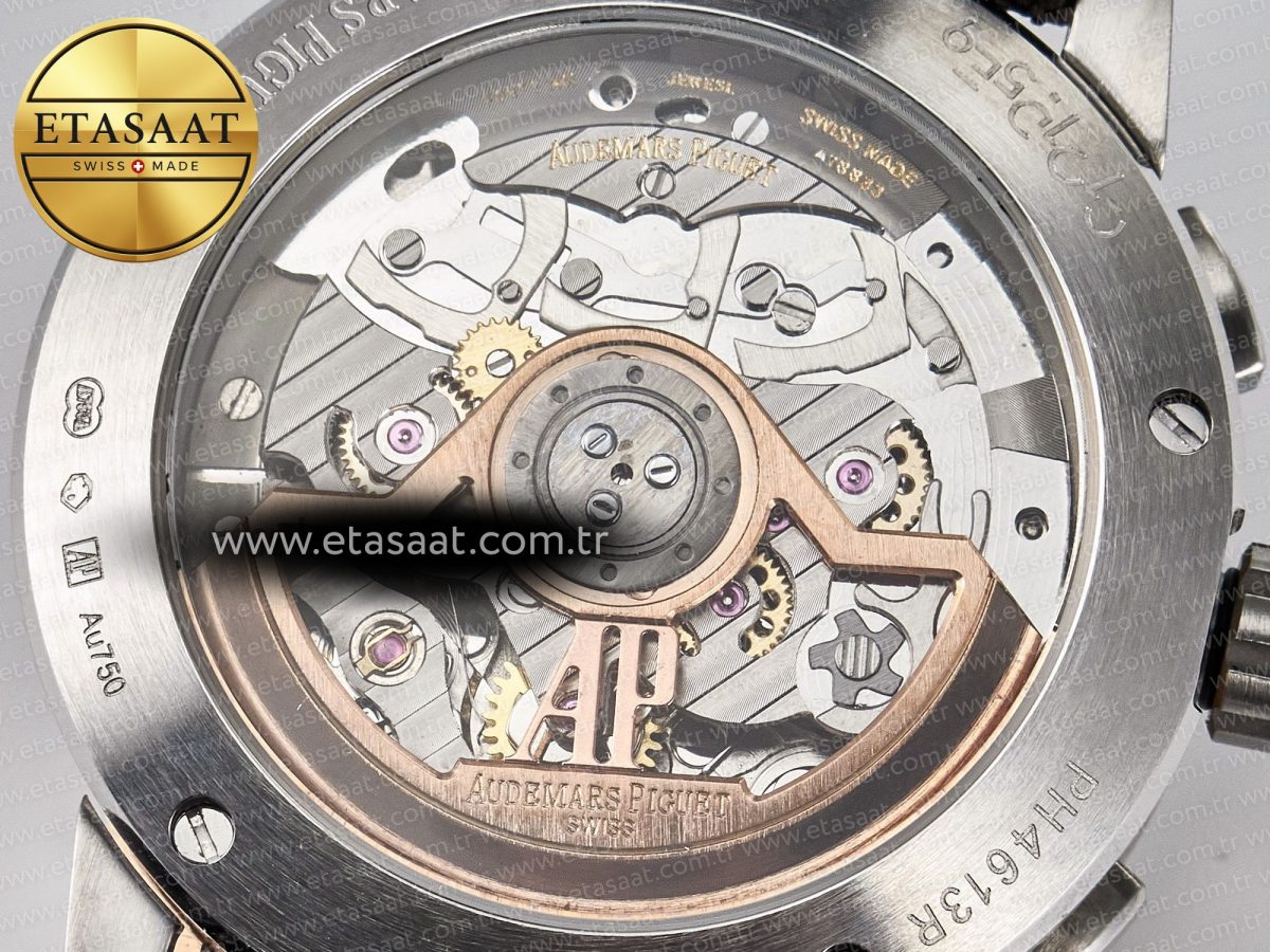 Audemars Piguet Code 11.59 Chrono 26393 SS APPF Best Edition Gray/RG Dial on Black Nylon Strap A4401 - Görsel 19