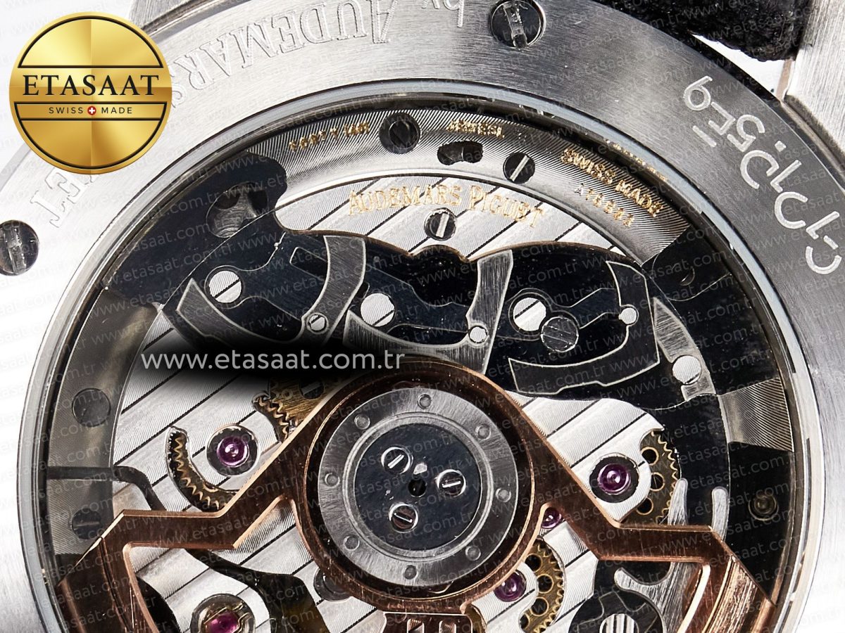 Audemars Piguet Code 11.59 Chrono 26393 SS APPF Best Edition Gray/RG Dial on Black Nylon Strap A4401 - Görsel 20