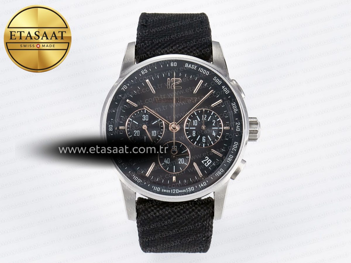 Audemars Piguet Code 11.59 Chrono 26393 SS APPF Best Edition Gray/RG Dial on Black Nylon Strap A4401 - Görsel 3