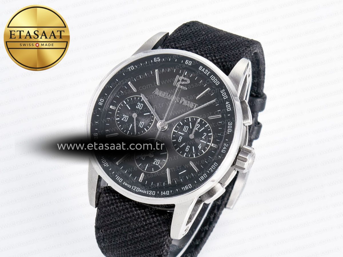 Audemars Piguet Code 11.59 Chrono 26393 SS APPF Best Edition Gray/SS Dial on Black Nylon Strap A4401 - Görsel 1