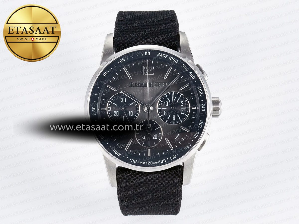 Audemars Piguet Code 11.59 Chrono 26393 SS APPF Best Edition Gray/SS Dial on Black Nylon Strap A4401 - Görsel 3