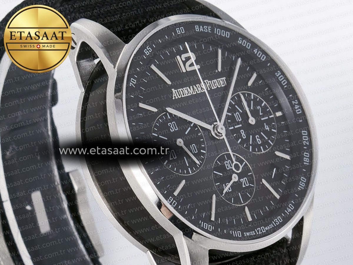 Audemars Piguet Code 11.59 Chrono 26393 SS APPF Best Edition Gray/SS Dial on Black Nylon Strap A4401 - Görsel 5
