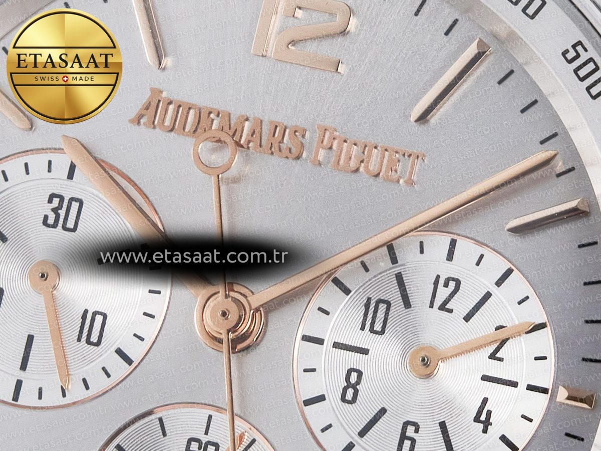 Audemars Piguet Code 11.59 Chrono 26393 SS APPF Best Edition Silver Dial on White Nylon Strap A4401 - Görsel 10