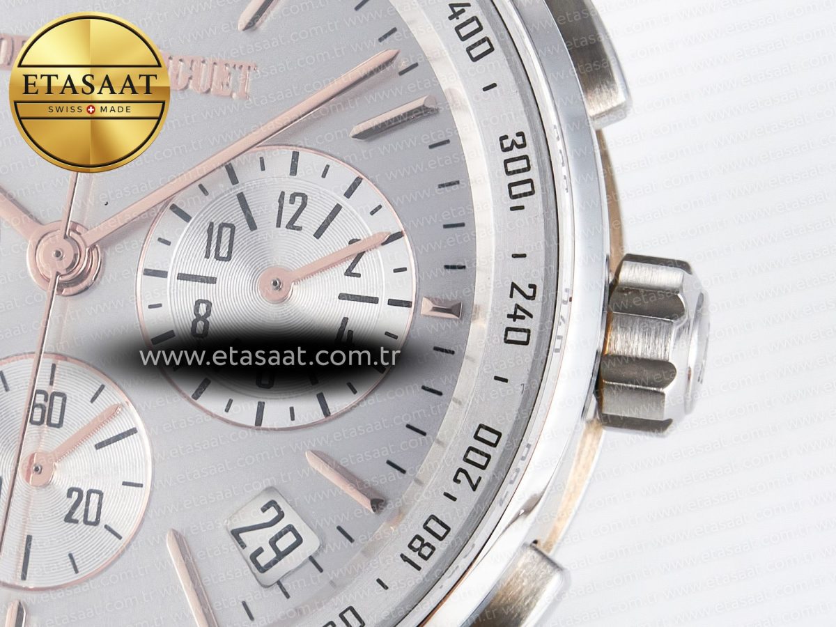 Audemars Piguet Code 11.59 Chrono 26393 SS APPF Best Edition Silver Dial on White Nylon Strap A4401 - Görsel 11