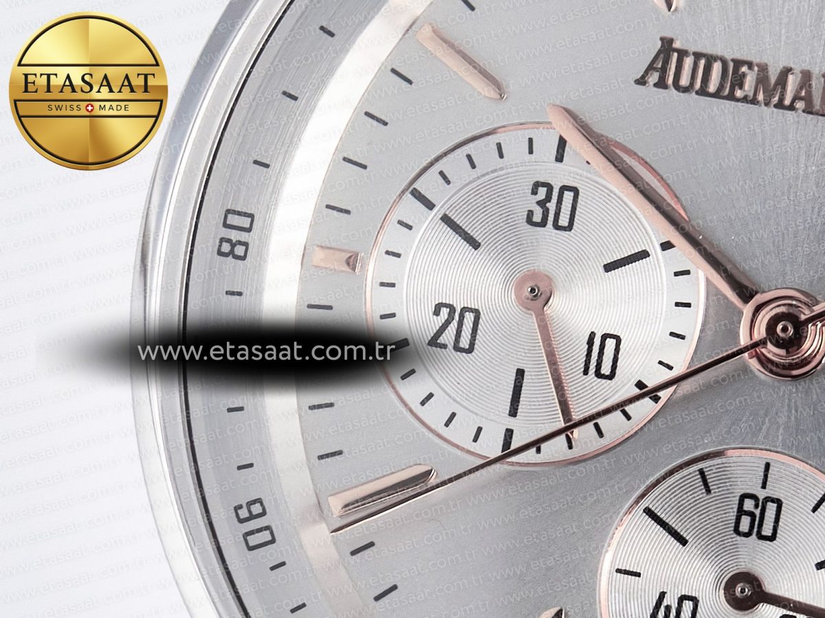 Audemars Piguet Code 11.59 Chrono 26393 SS APPF Best Edition Silver Dial on White Nylon Strap A4401 - Görsel 13