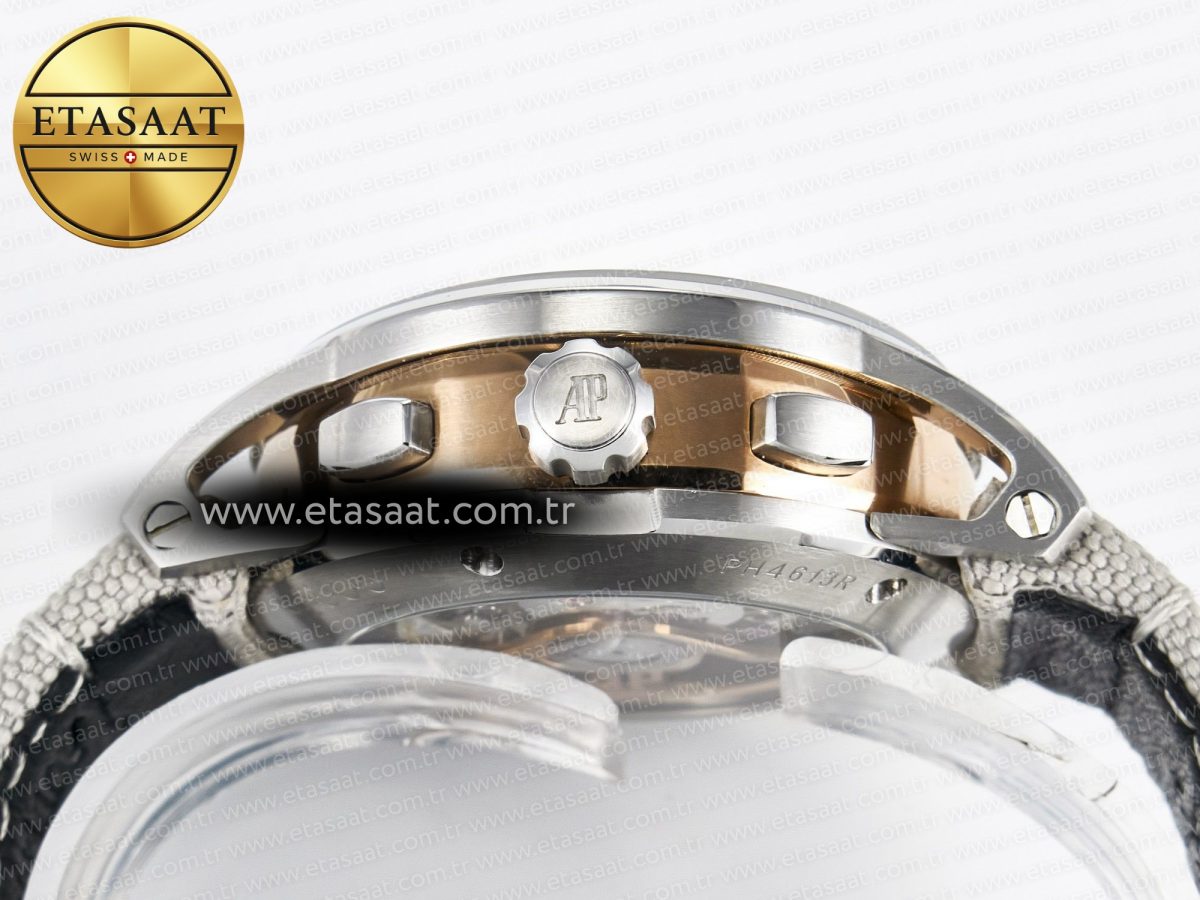 Audemars Piguet Code 11.59 Chrono 26393 SS APPF Best Edition Silver Dial on White Nylon Strap A4401 - Görsel 16