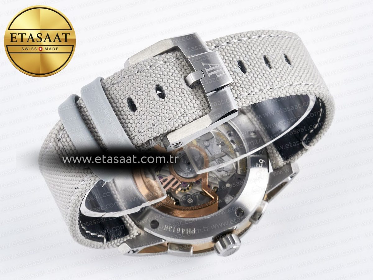 Audemars Piguet Code 11.59 Chrono 26393 SS APPF Best Edition Silver Dial on White Nylon Strap A4401 - Görsel 17