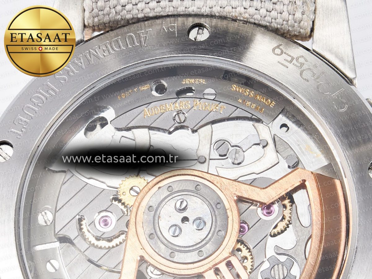 Audemars Piguet Code 11.59 Chrono 26393 SS APPF Best Edition Silver Dial on White Nylon Strap A4401 - Görsel 20