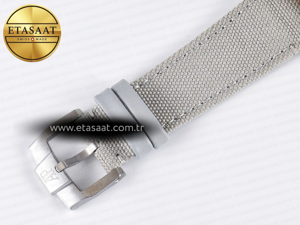 Audemars Piguet Code 11.59 Chrono 26393 SS APPF Best Edition Silver Dial on White Nylon Strap A4401 - Görsel 23
