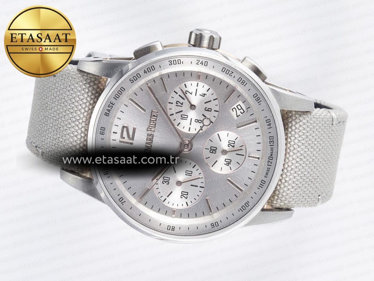 Audemars Piguet Code 11.59 Chrono 26393 SS APPF Best Edition Silver Dial on White Nylon Strap A4401 - Görsel 9