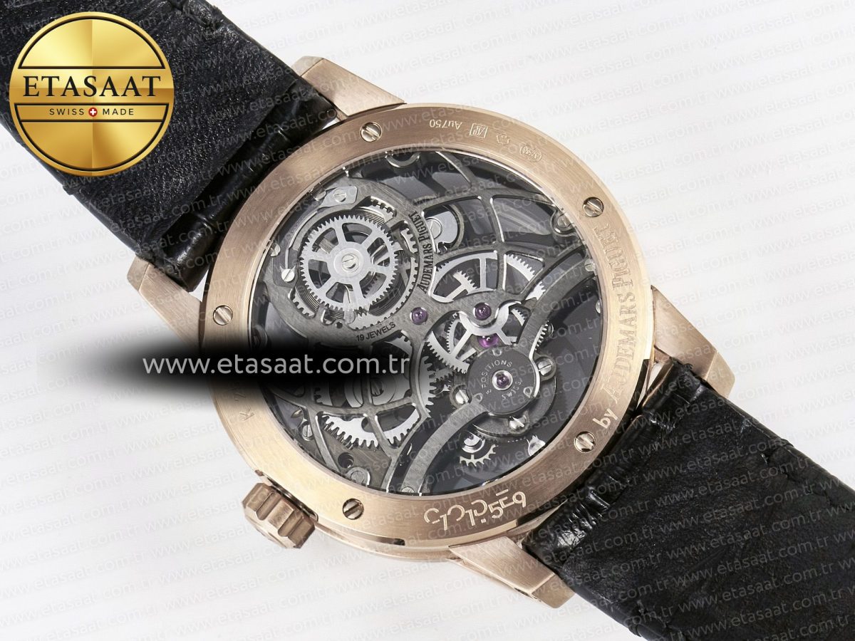 Audemars Piguet CODE 11.59 Tourbillon 26600 RG APPF Best Edition Black Dial on Black Leather Strap A2948 - Görsel 16