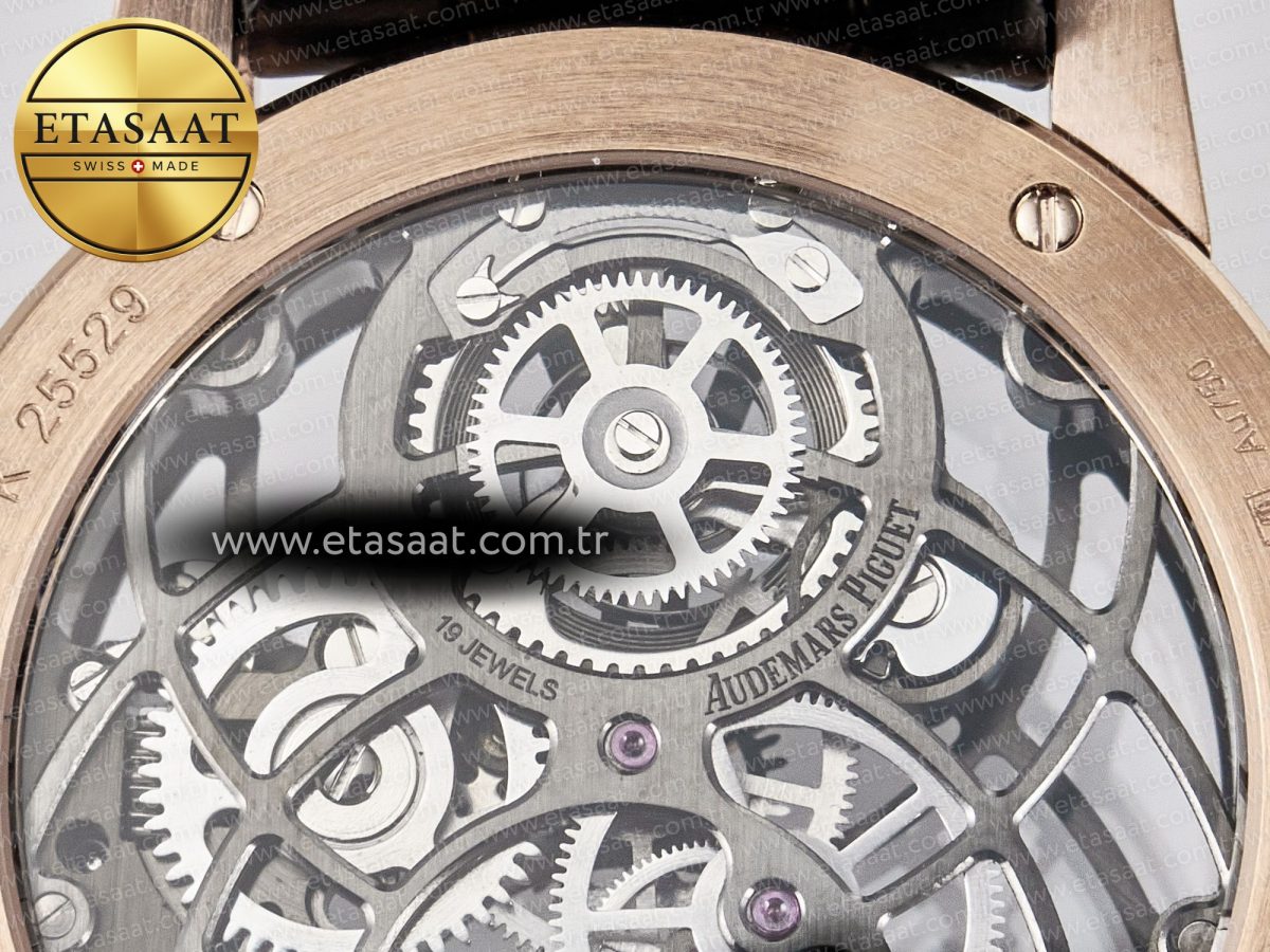 Audemars Piguet CODE 11.59 Tourbillon 26600 RG APPF Best Edition Black Dial on Black Leather Strap A2948 - Görsel 17