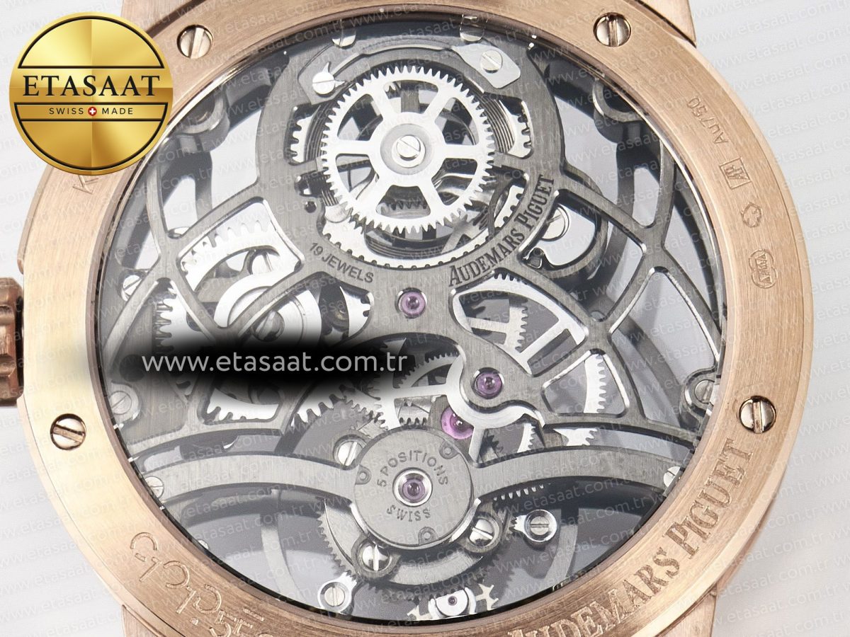 Audemars Piguet CODE 11.59 Tourbillon 26600 RG APPF Best Edition Black Dial on Black Leather Strap A2948 - Görsel 18