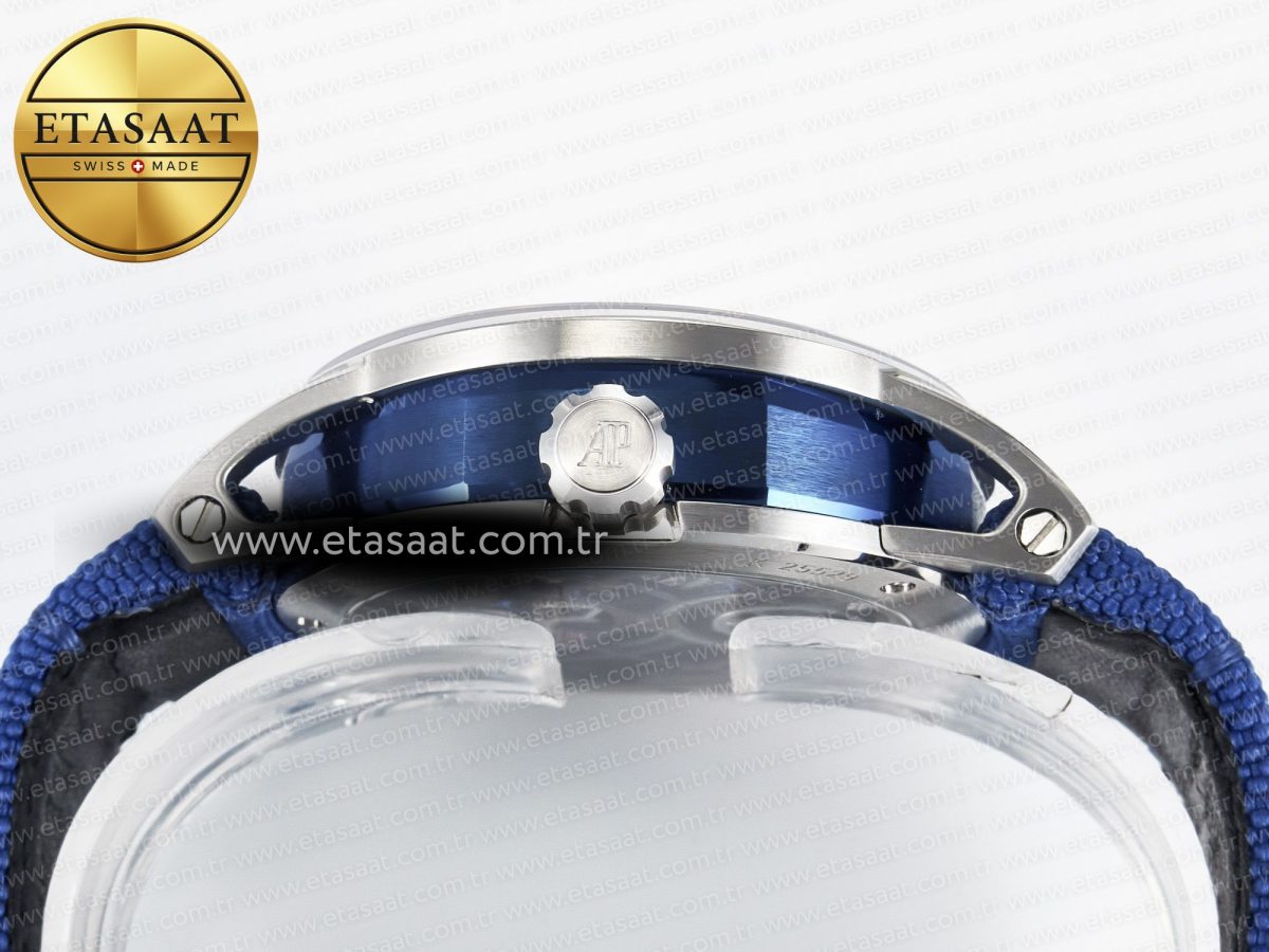 Audemars Piguet CODE 11.59 Tourbillon 26600 SS APPF Best Edition Blue Dial on Blue Nylon Strap A2948 - Görsel 15