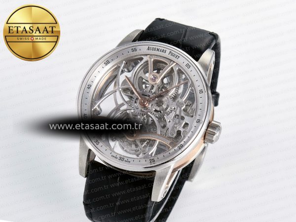 Audemars Piguet CODE 11.59 Tourbillon 26600 SS APPF Best Edition White Dial on Black Leather Strap A2948