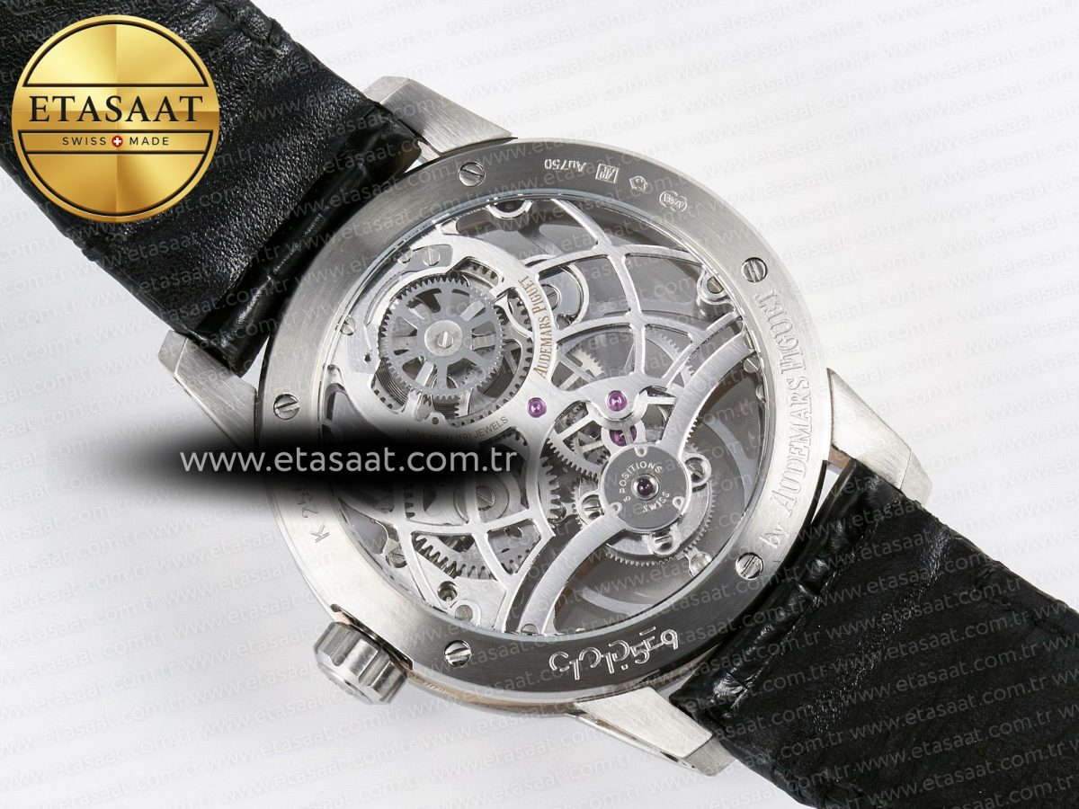 Audemars Piguet CODE 11.59 Tourbillon 26600 SS APPF Best Edition White Dial on Black Leather Strap A2948 - Görsel 17