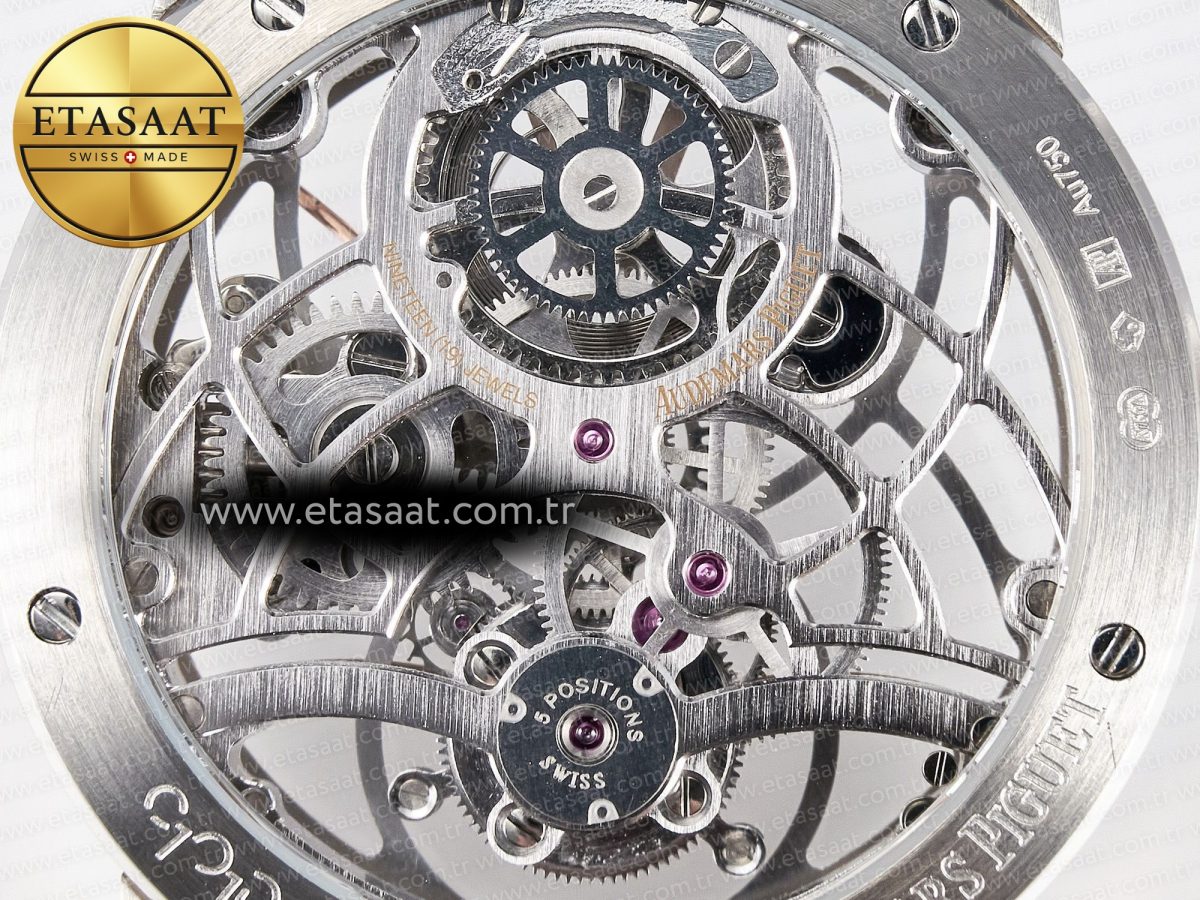 Audemars Piguet CODE 11.59 Tourbillon 26600 SS APPF Best Edition White Dial on Black Leather Strap A2948 - Görsel 18