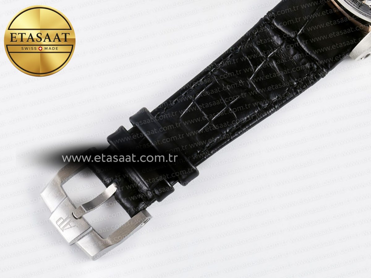 Audemars Piguet CODE 11.59 Tourbillon 26600 SS APPF Best Edition White Dial on Black Leather Strap A2948 - Görsel 21