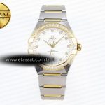 Omega Constellation Beyaz Pırlanta Kadran A8800 Eta Saat - Görsel 3 - 1:1 Süper Klon Saat