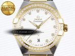 Omega CONSTELLATION WHITE DIAMONDS DIAL ON SS/YG A8800 - Görsel 4