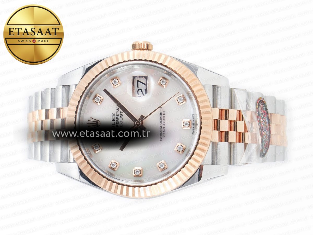 Rolex Datejust 126331 41mm 904L SS/RG Clean 1:1 Best Edition MOP Diamond Dial on Jubilee Bracelet VR3235 - Görsel 9