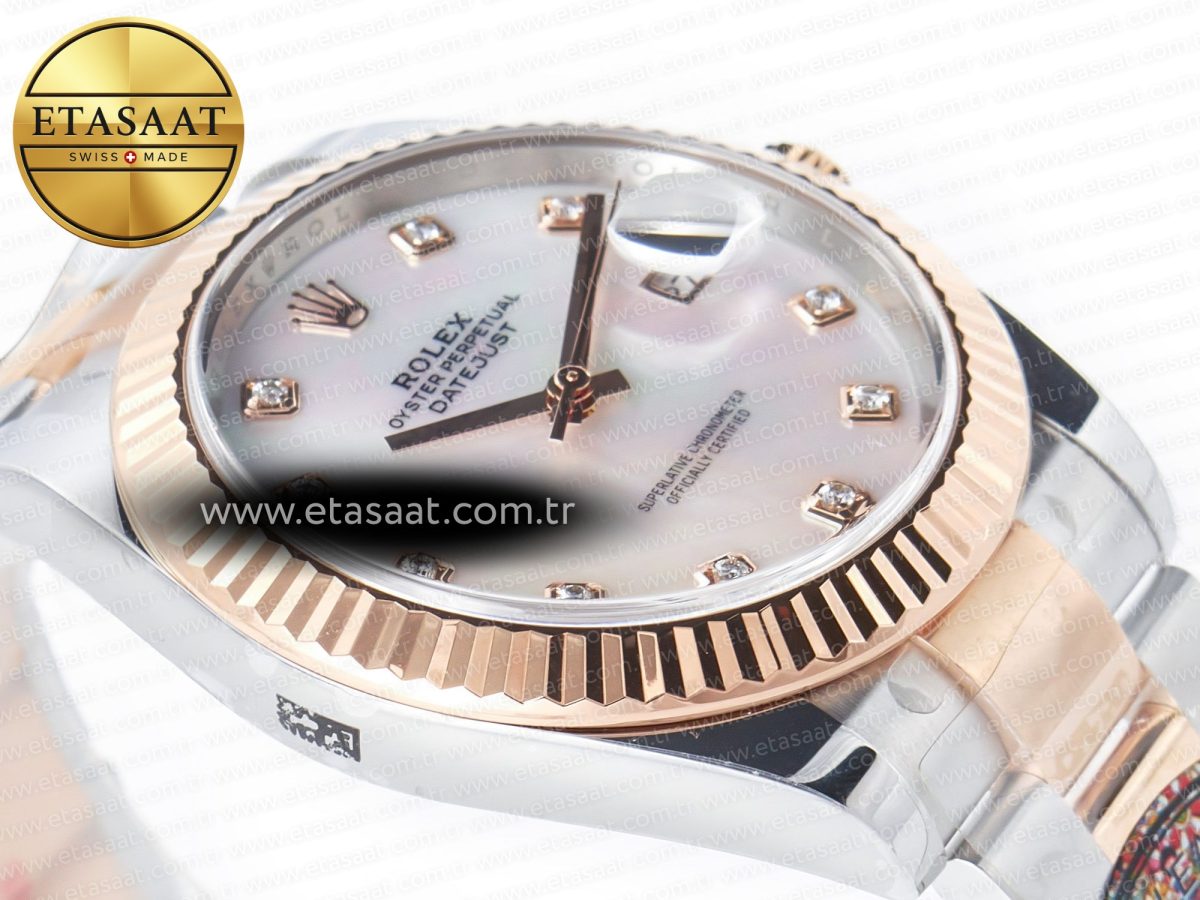 Rolex Datejust 126331 41mm 904L SS/RG Clean 1:1 Best Edition MOP Diamond Dial on Oyster Bracelet VR3235 - Görsel 7