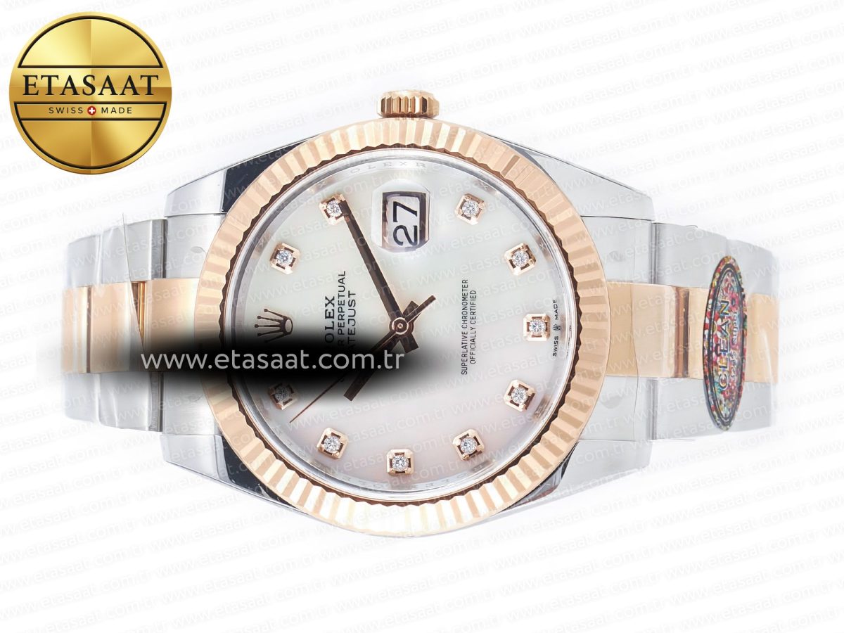 Rolex Datejust 126331 41mm 904L SS/RG Clean 1:1 Best Edition MOP Diamond Dial on Oyster Bracelet VR3235 - Görsel 9