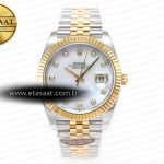Rolex Datejust 126331 41mm Yg Clean Sedef Pırlantalı VR3235 Eta Saat - Görsel 3 - 1:1 Süper Klon Saat