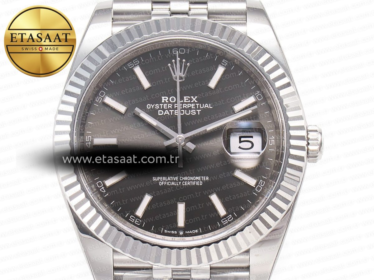 Rolex DateJust 126334 904L SS Clean Best Edition Gray Rhodium Dial on Jubilee Bracelet S3235 - Görsel 3