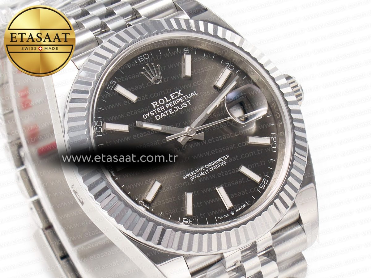 Rolex DateJust 126334 904L SS Clean Best Edition Gray Rhodium Dial on Jubilee Bracelet S3235 - Görsel 4