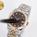 Rolex DateJust 31 278271 ARF 1:1 Best Edition 904L Steel Brown Diamonds Dial on SS/RG Jubilee Bracelet ETA 2688