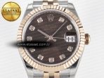 Rolex DateJust 31 278271 ARF 1:1 Best Edition 904L Steel Brown Diamonds Dial on SS/RG Jubilee Bracelet ETA 2688 - Görsel 4
