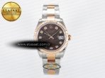Rolex DateJust 31 278271 ARF 1:1 Best Edition 904L Steel Brown Diamonds Dial on SS/RG Oyster Bracelet ETA 2688 - Görsel 3