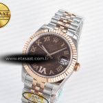 Rolex DateJust 31 278271 ARF 1:1 Best Edition 904L Steel Brown Roman Diamonds Dial on SS/RG Jubilee Bracelet ETA 2688