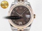 Rolex DateJust 31 278271 ARF 1:1 Best Edition 904L Steel Brown Roman Diamonds Dial on SS/RG Jubilee Bracelet ETA 2688 - Görsel 4