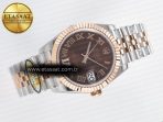 Rolex DateJust 31 278271 ARF 1:1 Best Edition 904L Steel Brown Roman Diamonds Dial on SS/RG Jubilee Bracelet ETA 2688 - Görsel 8