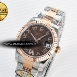 Rolex DateJust 31 278271 ARF 1:1 Best Edition 904L Steel Brown Roman Diamonds Dial on SS/RG Oyster Bracelet ETA 2688