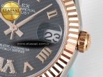 Rolex DateJust 31 278271 ARF 1:1 Best Edition 904L Steel Gray Roman Diamonds Dial on SS/RG Jubilee Bracelet ETA 2688 - Görsel 11