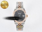 Rolex DateJust 31 278271 ARF 1:1 Best Edition 904L Steel Gray Roman Diamonds Dial on SS/RG Jubilee Bracelet ETA 2688 - Görsel 3