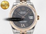 Rolex DateJust 31 278271 ARF 1:1 Best Edition 904L Steel Gray Roman Diamonds Dial on SS/RG Jubilee Bracelet ETA 2688 - Görsel 4